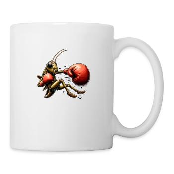 A boxing grasshopper - Mug - white - Right