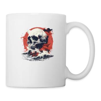 Skull in the sea of waves - Mug - white - Right