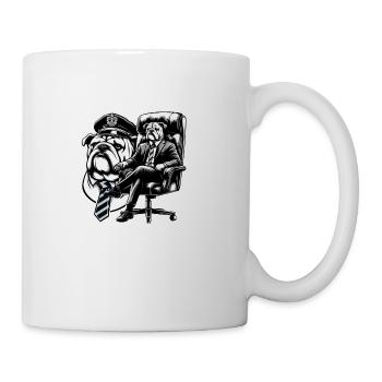 Bulldogge als Chef - Tasse - Weiß - Rechts