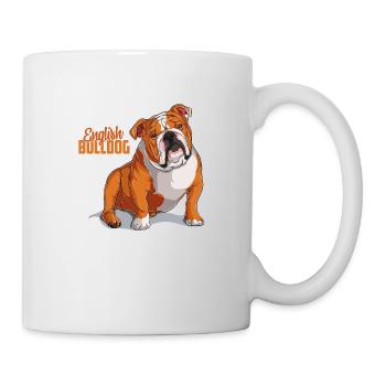 Dog Bulldog Animals Puppy Cute Dog Watercolor Art - Mug - white - Right