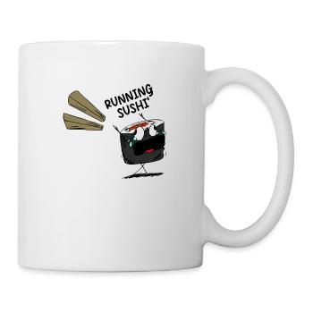 Lustiger Spruch Running Sushi - Tasse - Weiß - Rechts
