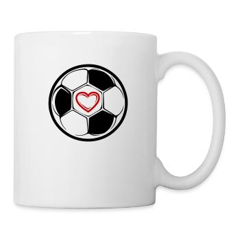 Fussball Symbol Herz Mannschaft - Tasse - Weiß - Rechts