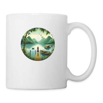Addiction to lakes - Mug - white - Right