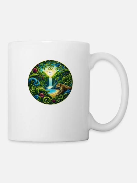Wasserfall im Regenwald - Tasse - Weiß