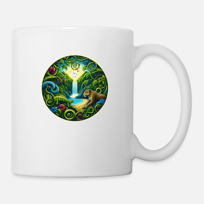 Wasserfall im Regenwald - Tasse - Weiß
