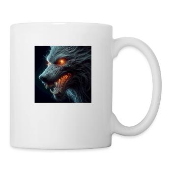Wolf unheimlich gefährlich Hyperrealismus 3 D - Tasse - Weiß - Rechts