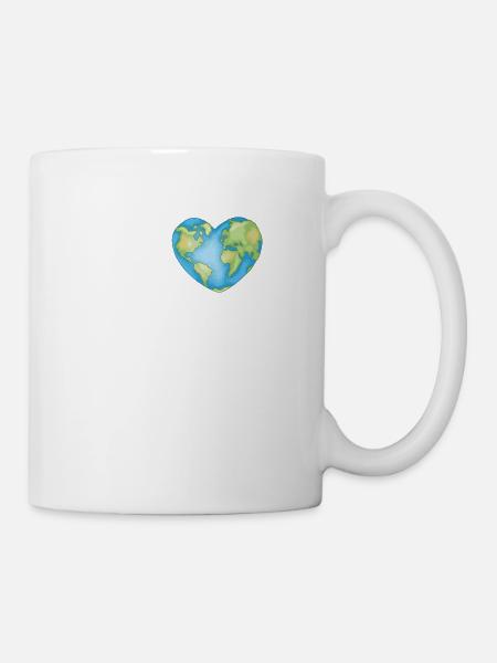 Liebe Erde Herz - Tasse - Weiß