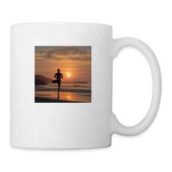 Harmonie in der Abenddämmerung: Welt-Yoga-Tag - Tasse - Weiß - Rechts