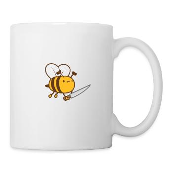 Rettet die Bienen oder sonst Messer Lustig Niedliche Biene Imker - Tasse - Weiß - Rechts