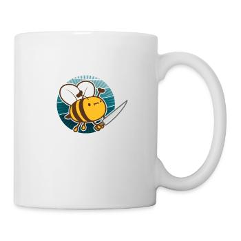 Rettet die Bienen oder sonst Messer Lustig Niedliche Biene Imker - Tasse - Weiß - Rechts