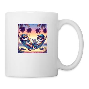 Gato Loco Surfkatzen Hängematte Cats in Hammock - Tasse - Weiß - Rechts