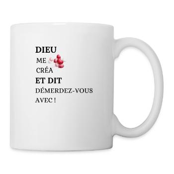 Humor Lustig Gott hat mich erschaffen - Tasse - Weiß - Rechts