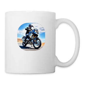 Motorcycle under blue sky - Mug - white - Right