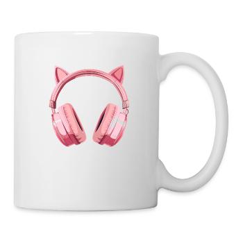 Casque de jeu avec oreilles de chat - Rose - Mug blanc - blanc - Droite