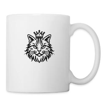 Chat moelleux avec couronne - Mug blanc - blanc - Droite