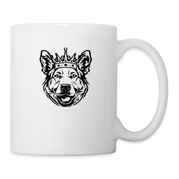 Chien avec couronne - Mug blanc - blanc - Droite