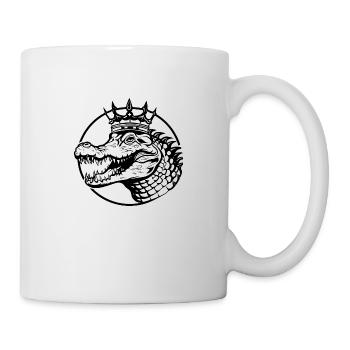 Crocodile du côté gauche avec couronne - Mug blanc - blanc - Droite