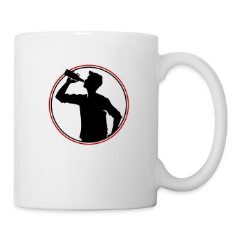 Buveur Bière Silhouette - Mug blanc - blanc - Droite