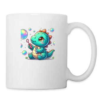 Dino klein mit Seifenblasen - Tasse - Weiß - Rechts