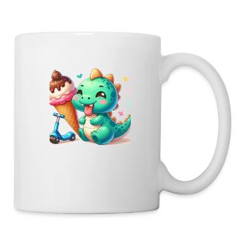 Dino green with cream cone and roller - Mug - white - Right