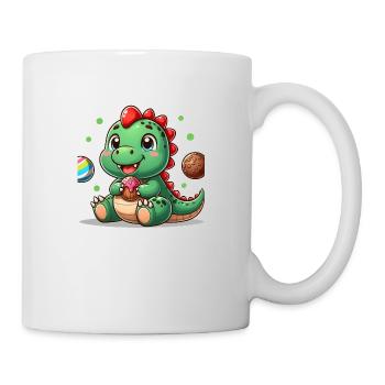 Dino small with muffin and cookie - Mug - white - Right
