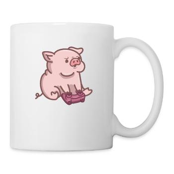 Piggy Gamer - Tasse - Weiß - Rechts