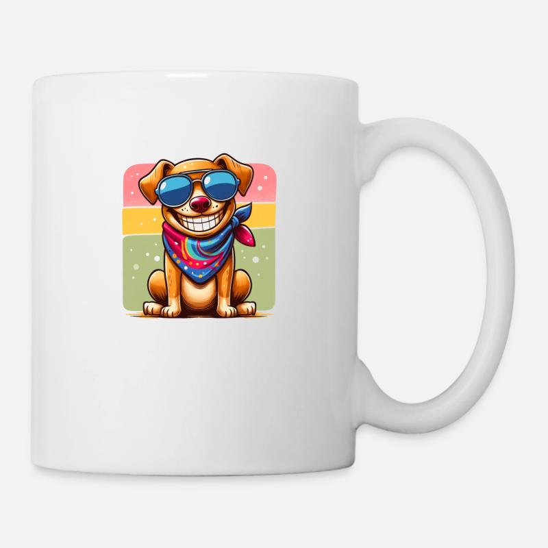 Drôle de chien de soleil - Mug blanc - blanc