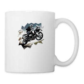 Motorcycle flies through the air - Mug - white - Right