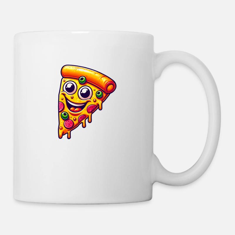 Happy Pizza Face - Mug - white