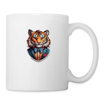 Lustiges Comic Tiger - Tasse - Weiß - Rechts