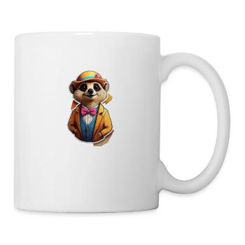 Lustiges Comic Erdmännchen - Tasse - Weiß - Rechts