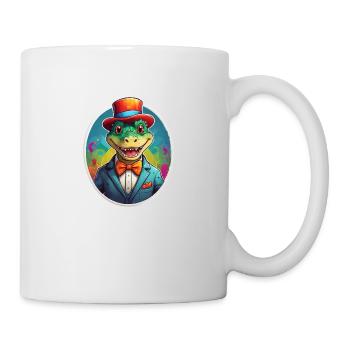 Lustiges Comic Krokodiel - Tasse - Weiß - Rechts