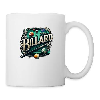Billard spielen den Queue am Billardtisch - Tasse - Weiß - Rechts