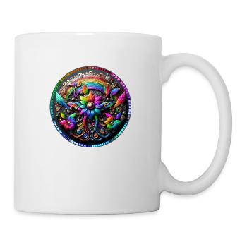 Fleur arc-en-ciel mécanique 3 - Mug blanc - blanc - Droite