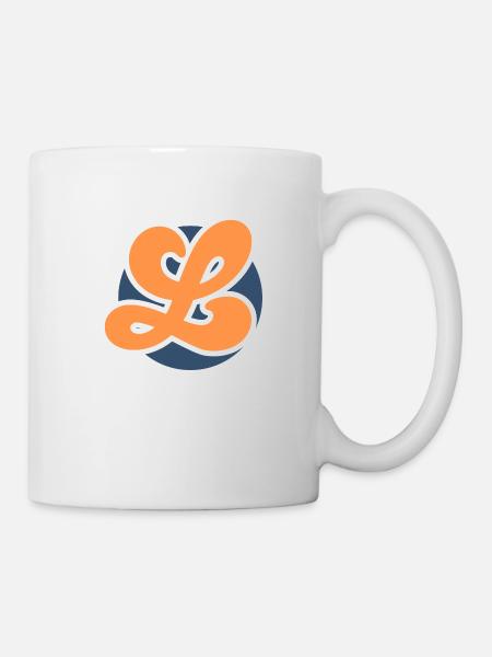 Buchstabe l orange sport - Tasse - Weiß