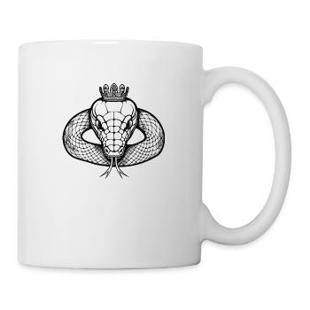 Serpent noir et blanc couronné - Mug blanc - blanc - Droite