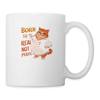 Katze, schöne, stilvolle Katze, bunte Kunst, Kunst, niedlich - Tasse - Weiß - Rechts
