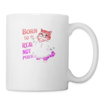 Katze, schöne, stilvolle Katze, bunte Kunst, Kunst, niedlich - Tasse - Weiß - Rechts
