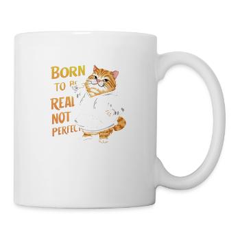 Katze, schöne, stilvolle Katze, bunte Kunst, Kunst, niedlich - Tasse - Weiß - Rechts