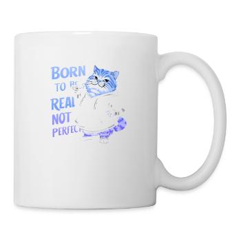 Katze, schöne, stilvolle Katze, bunte Kunst, Kunst, niedlich - Tasse - Weiß - Rechts