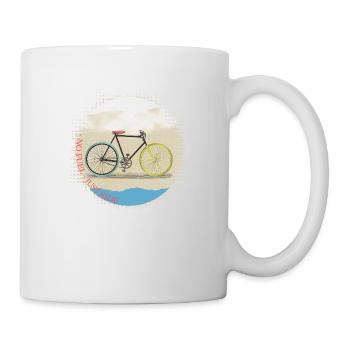 Kein Sprit, nur fahren - Fahrrad Radfahren Kunstdesign - Tasse - Weiß - Rechts