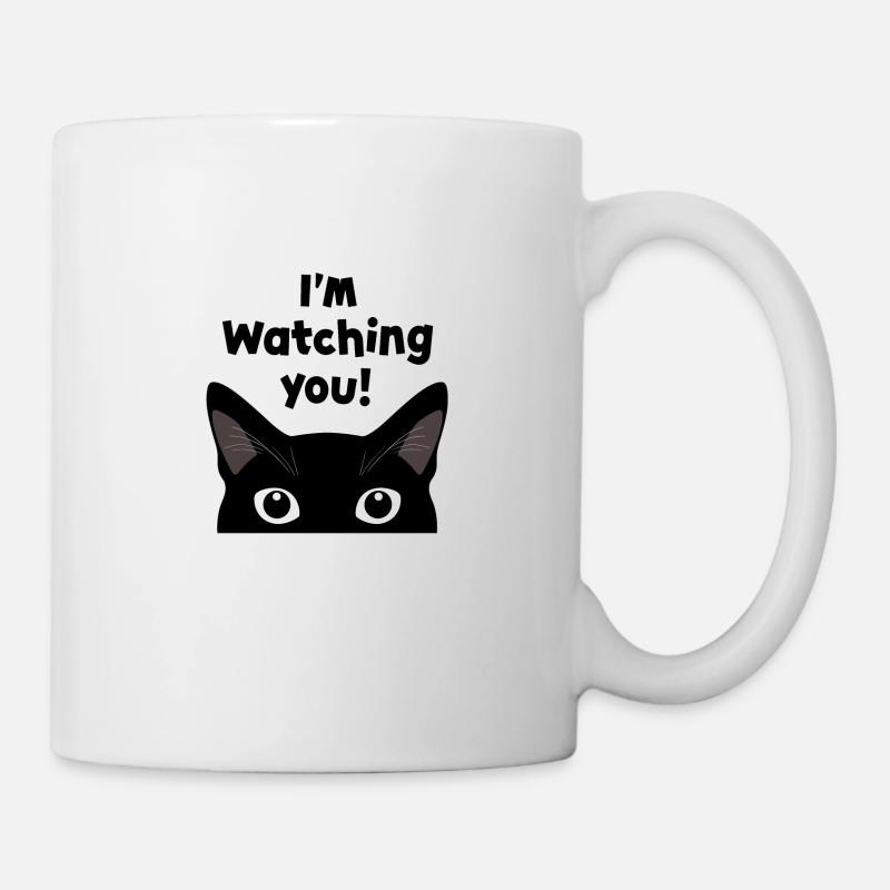 Schwarze Katze Geschenk - Lustig und einzigartig - Tasse - Weiß
