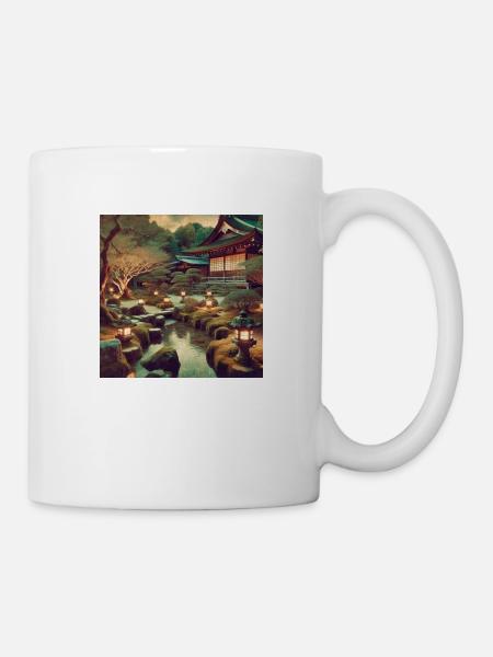 Japan Vintage Bach - Tasse - Weiß