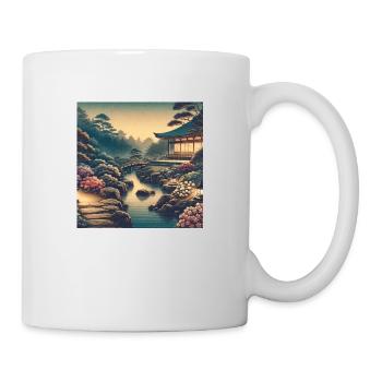 Japon Vintage Bach Azalée Bushes Soirée - Mug blanc - blanc - Droite