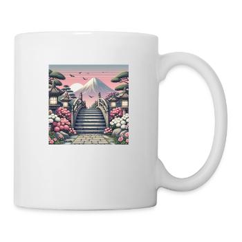 Japan Vintage Brücke Weg - Tasse - Weiß - Rechts