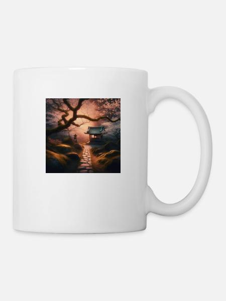 Japan Vintage Moss Stone Path - Mug - white