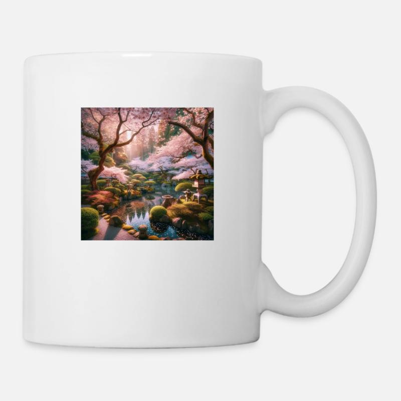 Japan Vintage Garten - Tasse - Weiß