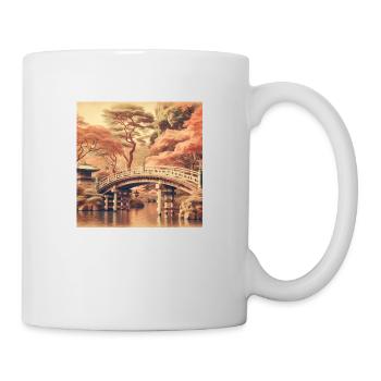 Japan Vintage Brücke - Tasse - Weiß - Rechts