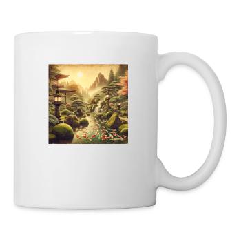 Japan Vintage Kois Moss Waterfall - Mug - white - Right