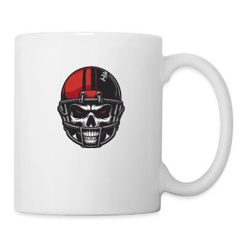 Gruseliger Totenkopf mit American Football Helm - Tasse - Weiß - Rechts
